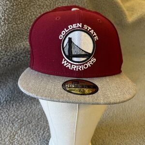 Golden State Warriors Wool Cap 7 3/8 Red Fitted New Era San Francisco 59fifty